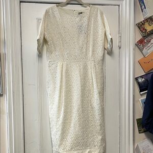 ASOS Cream Lace Long Sleeve Dress size 14